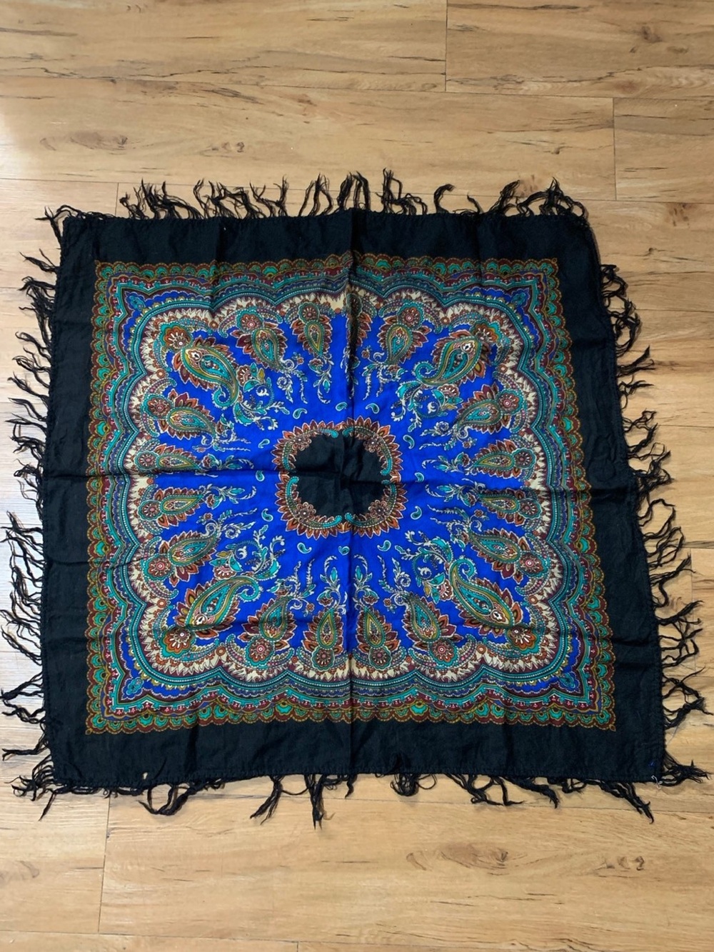 Blue paisley bandana / scarf